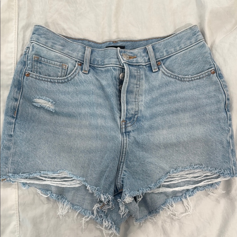 Express Denim Frayed Hem Women Shorts